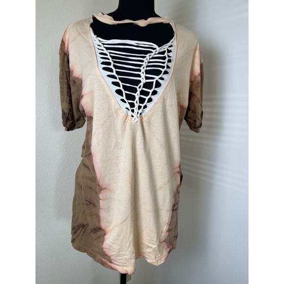 Affliction Standard Series Women's Distress Western Pepper Wash Web T-shirt M - Picture 9 of 12